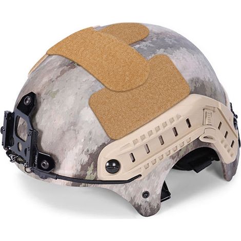 Lot de 5 écussons adhésifs résistants pour casque, fixation auto-agrippante, accessoire militaire (beige) (1/5)