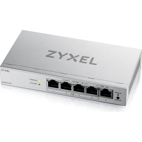 Zyxel GS1200-5HPV3 Gestito L2 Gigabit Ethernet (10/100/1000) Supporto Power over Ethernet (PoE) Desktop Grigio
