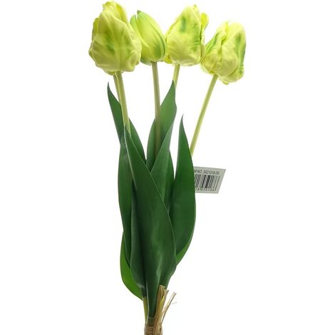 GASPER Papagei-Tulpen Gelb 48 cm 5er Bund - Kunstblumen (1/2)