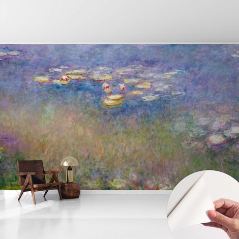 Carta da parati adesiva - lavabile - decorazione murale - per cucina - pellicola decorativa Ninfee 416x254 cm (1/5)
