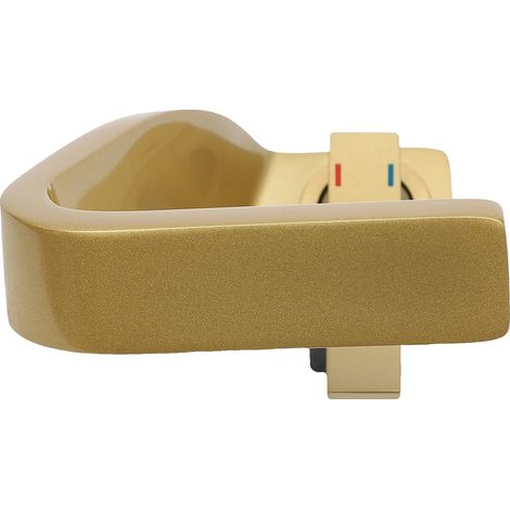 Grifo de lavabo, diseño cascada, doble función de control, color oro. (1/2)