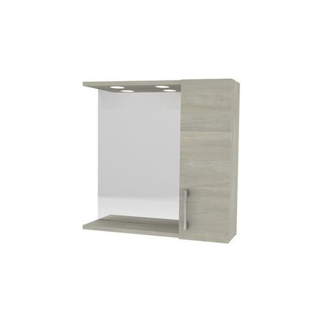 SPECCHIO DA BAGNO A 1 ANTA ROVERE GRIGIO