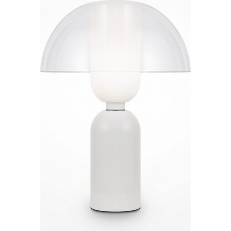 Maytoni Memory Lampe de table moderne blanche 1 ampoule E14 avec abat-jour en verre