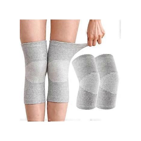 Genouillères en bambou, lot de 2 orthèses de sport pour hommes et femmes, soutien du genou pour l'arthrose, genouillères élastiques (XL)