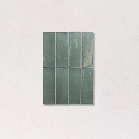 Carrelage Effet Zellige Bleu Vert MIYAKO Oil Blue 5x15cm (1/3)