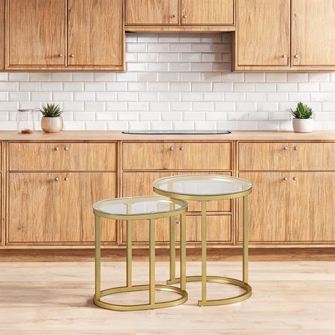 Table basse transparent en acier 50 x 50 x 50,5 cm (1/5)