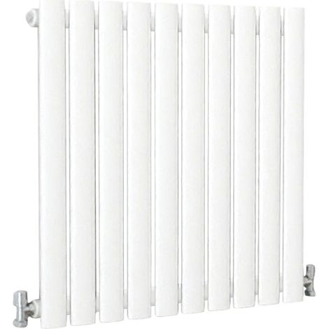 SKY Bathroom Oval Column Radiator Horizontal 600x590mm Single White
