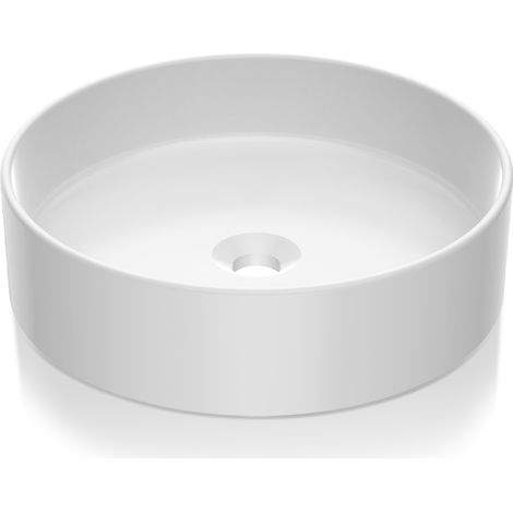 Vasque à poser en céramique blanche – Design ovale moderne – Idéale petite salle de bain ou WC A (1/5)