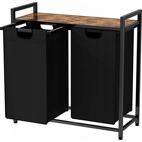 Cesto per la biancheria con misure 73x33x72 cm, colore nero, pratico e funzionale. (1/5)