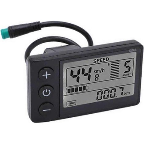 Écran LCD étanche 24 V 36 V 48 V 60 V, panneau de commande S866, tableau de bord pour vélo électrique (1/5)