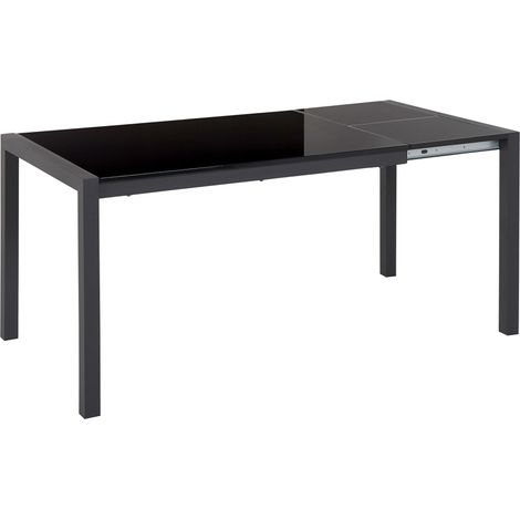 Beliani – Table de salle à manger extensible rectangulaire 120/160 x 80 cm – Finition brillante – 4 à 6 places – Bois d'ingénierie et métal (1/5)