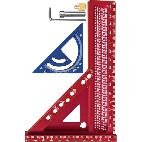 Règle graduée multi-angles anodisée pour dessin technique, construction, dessin et mesures précises, long outil de mesure en aluminium (1/5)
