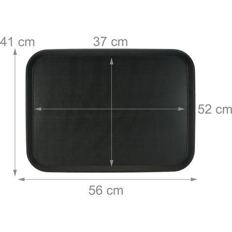 Set di 2 vassoi da portata antiscivolo rettangolari 56 x 41 cm per ristorazione atmosfera festiva in gomma nera 130015525
