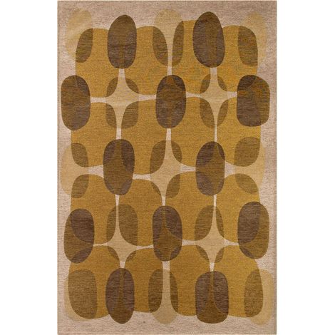 Tapis intérieur extérieur doré jacquard antidérapant - 80 x 150 cm (1/5)