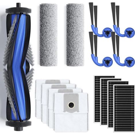 Lot de 15 accessoires pour ECOVACS DEEBOT X9 Pro Omni/X11 Pro Omni, 1 brosse principale en caoutchouc, 4 filtres, 2 rouleaux de nettoyage, 4 brosses latérales, 4 sacs à poussière (1/5)