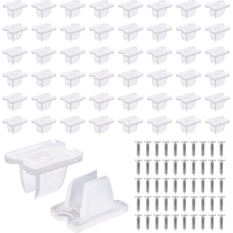50pcs Pinces Lumineuses, Support de Bande LED avec 50 Vis Clips Fixation Néon Organiseur de Cordon Pratique pour Installation Bande LED 5-6 mm en Intérieur et en Extérieur, [Classe énergétique A] (1/5)
