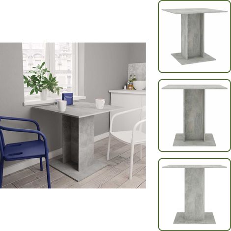 Table à manger Gris béton 80x80x75 cm bois d'ingénierie - Table À Manger - Table Basse - Mobilier De Salle À Manger - Cuisine Moderne - Design Scandinave (1/5)