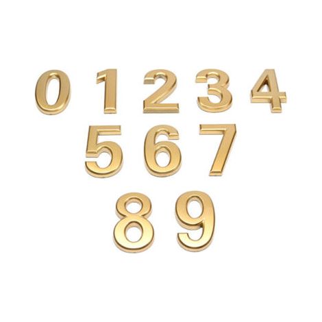 BUNTHAUS Lntyq Numéro de porte 3D - 70 CM - Plastique premium brossé - Effet OR brillant - Adhésif extra fort - Numéro de porte, rue, maison