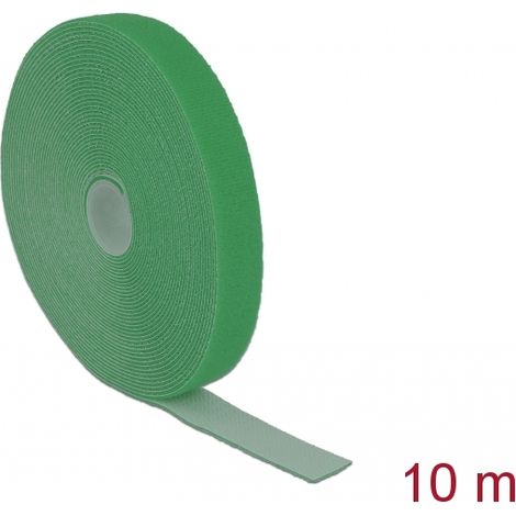 Delock Cinta de gancho y bucle en rollo LA 10 m x AN 20 mm verde