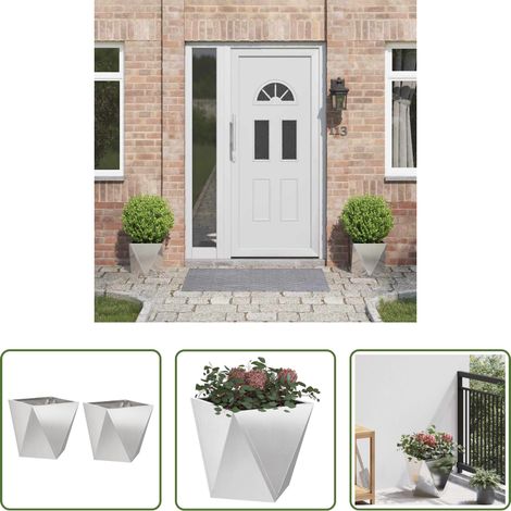 Terrassenpflanzer - Pflanzkübel 2 pcs Silber 30 x 30 x 30 cm Edelstahl (1/5)