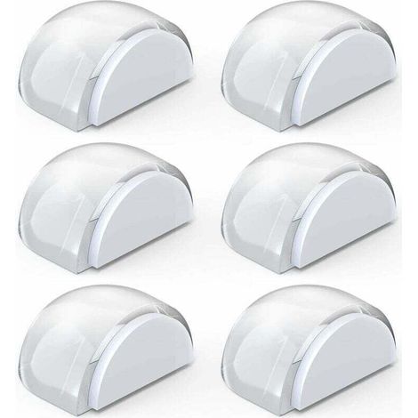 Butées de Porte Transparentes Adhésives Protection Sol Parquet Murs 6 Pièces Demi-Carré