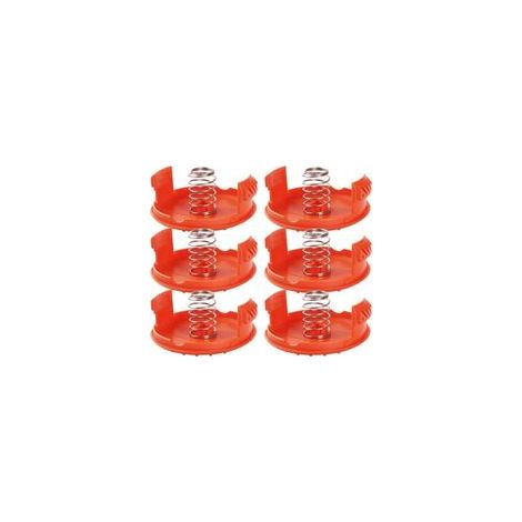 6pcs Couvercle De Coupe-Bordure, Capuchon De Bobine De Rechange Couvercle De Bobine De Remplacement Bobine De Coupe-Couvercle De Bobine Avec 6pcs Ressort Pour Tondeuse