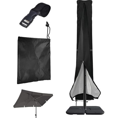 Covers for Garden Umbrellas, 57 x 240 cm Straight Parasol Cover  Oxford Fabric 210D Cantilever Parasol Cover, Black, Tear-Resistant and Waterproof, for Garden and Swimming Pool (1/5)