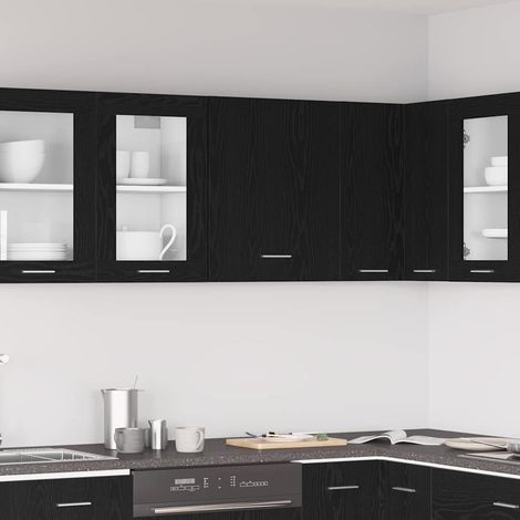 Hängeschrank Schwarz Eichen-Optik 50 x 31 x 60 cm Holzwerkstoff