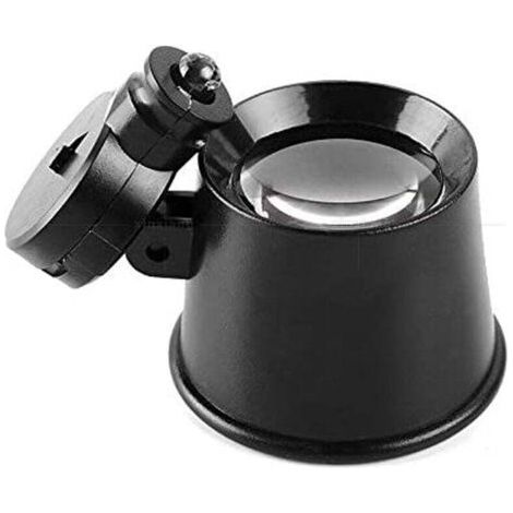 Loupe oculaire 10X avec lumière LED, support de boucle oculaire, loupe oculaire portable éclairée par LED (10X) (1/4)