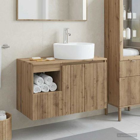 vidaXL Bathroom Furniture Set 2 pcs Artisan Oak Engineered Wood (1/5)