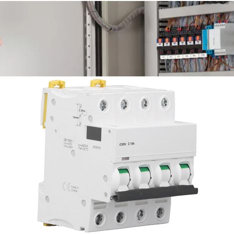 Disjoncteur miniature iC65N 4P, montage sur rail DIN, basse tension 400 V, pouvoir de coupure 6000 A, contacts argentés C16A (1/5)