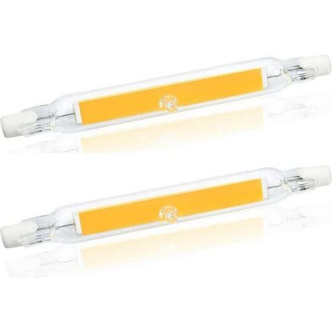 5W R7S 78MM Ampoule LED de J78 COB filament, 500 lumens 360 degrés, ampoule halogène 30W 48W 50W équivalent, parfait pour maison, cuisine, pièce, balcon, bureau, etc (2pcs, Blanc Chaud 2700K) [Classe (1/4)