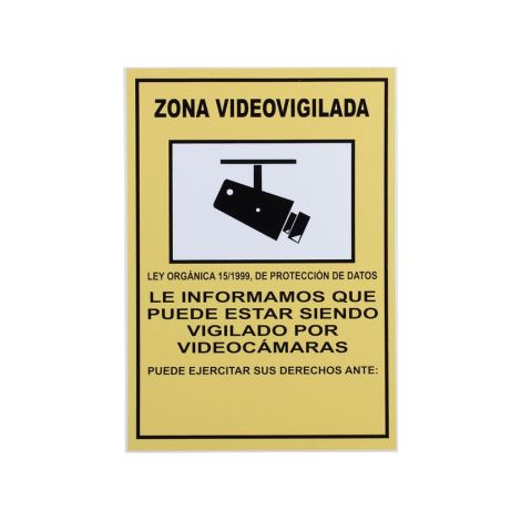 Señal de advertencia zona de videovigilancia                                                   Poliestireno (opción 1)       210X148 mm