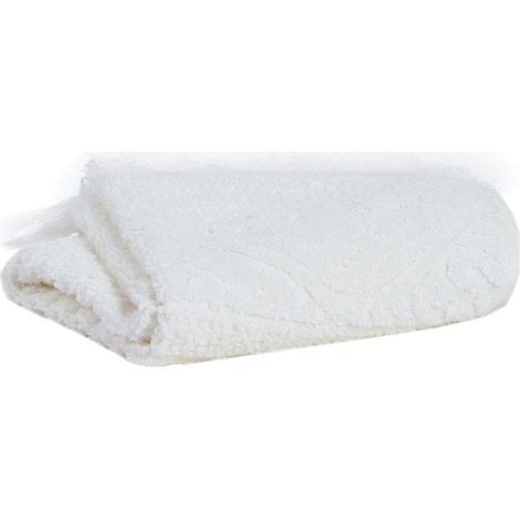 Serviette de Toilette Essuie-Mains en Coton Jacquard à Franges Coloris Craie pour Salle de Bain - PANGIVO (1/4)