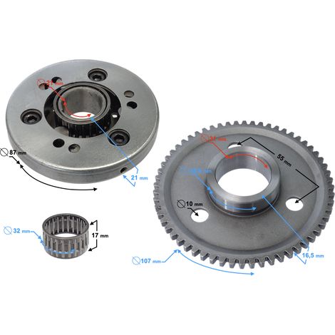 Bendix de arranque eléctrico para scooter 4T 125cc, diámetro 22 mm (1/3)