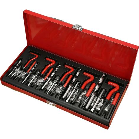 Kit d'outils de réparation, 131 pièces, acier à haute vitesse, compatible avec le métal et le plastique, convivial pour le bricolage, design en spirale (1/5)