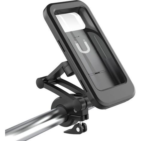 Support de téléphone pour vélo, étanche, avec écran tactile, rotatif à 360°, hauteur réglable jusqu'à 6,7 pouces, noir (1/5)