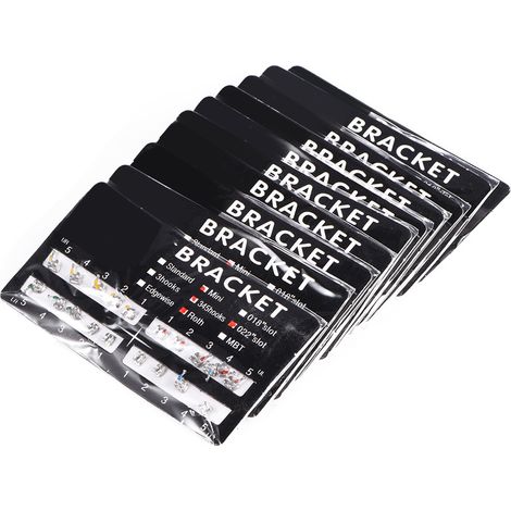 10 Packs de Brackets Dentaires Métalliques Mini Roth 022 avec Crochets 3-4-5 pour Orthodontie (1/5)