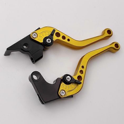 Convient aux motos Yamaha NIKEN/GT Levier de frein, d'embrayage et de klaxon réglable en six positions en alliage d'aluminium modifié (doré 1) (1/5)