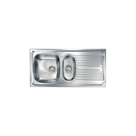 CM 010355SCSSP Atlantic Lavello ad incasso 2 vasche Acciaio inox satinato (100x50 cm) colore Acciaio inox (1/5)