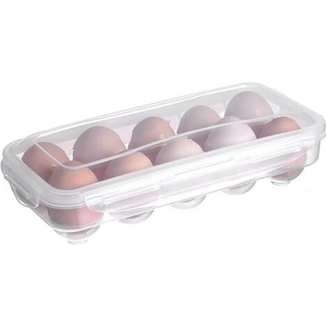 BUNTHAUS (transparent) Boîte à œufs pour réfrigérateur 10 œufs Boîte de transport en plastique pour réfrigérateur, cuisine (1/4)