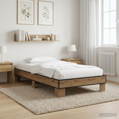 vidaXL Struttura del letto Rovere Artigianale 80 x 200 cm (1/5)