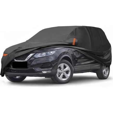 Car Cover for Qashqai 2014-2022 Peva Spunlace Cotton Exterior Full Car Cover All Weather Waterproof Windproof Sun Protection Rain Snow Closure Black (1/5)