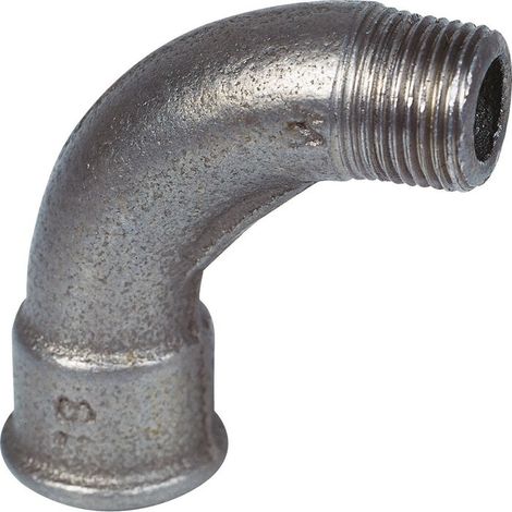 Raccord fonte noire coudé 90° à visser - MF 1'1/2 - Grand rayon - N° 1