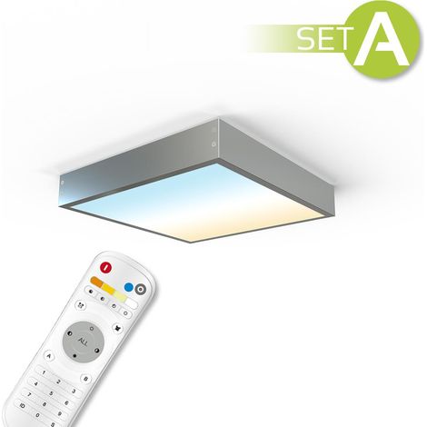 CCT LED Panel 30x30cm Aufbauset 18W 3000K-6000K inkl. Fernbedienung und Aufbaurahmen (1/4)
