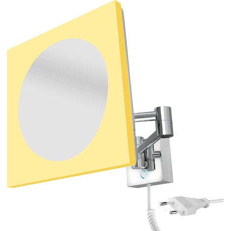 Lumineux Miroir Grossissant X 5, Rectangulaire, À Fixer (avec Perçage),avec Capteur Tactile Rétro-éclairé, Chrome Nimco (1/5)