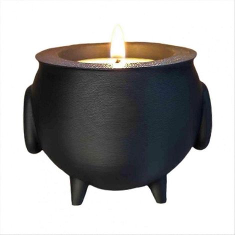Bougeoir en forme de chaudron, pot de sorcière effrayant pour Halloween, bougeoir B (1/5)