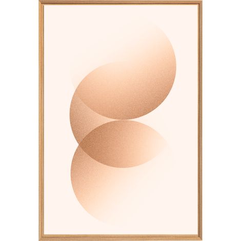 Tableau mural encadré rond abstrait 65x97 cm - Tableau Mural Décoratif - Image Encadrée Imprimée en HD - Impression 65x97 cm sur Fibres de Bois FSC - Finition Mate - Fabriqué en France (1/5)