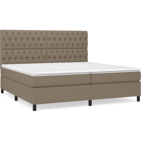 Maison Exclusive - Giroletto a Molle con Materasso Tortora 200x200 cm in Tessuto (1/5)