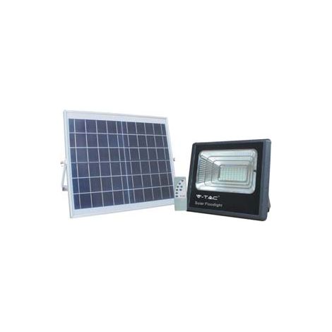 PROIETTORE LED CON PANNELLO SOLARE IP65  50w  4000  °K naturale  4200 lm  437x90x356h.    VTAC
